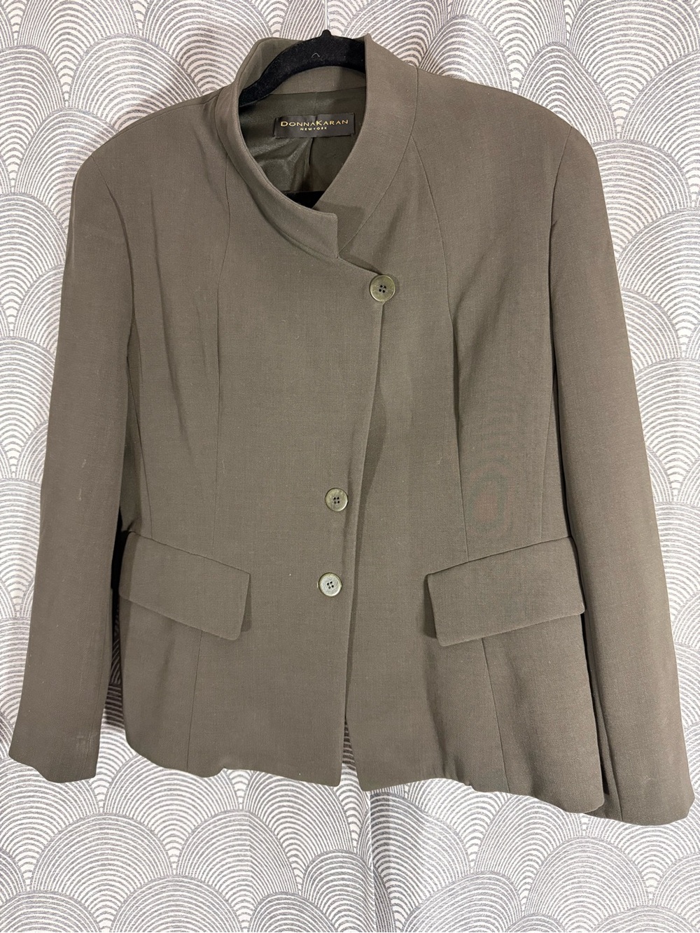 Donna Karan Vintage Moss Green Tailored Blazer